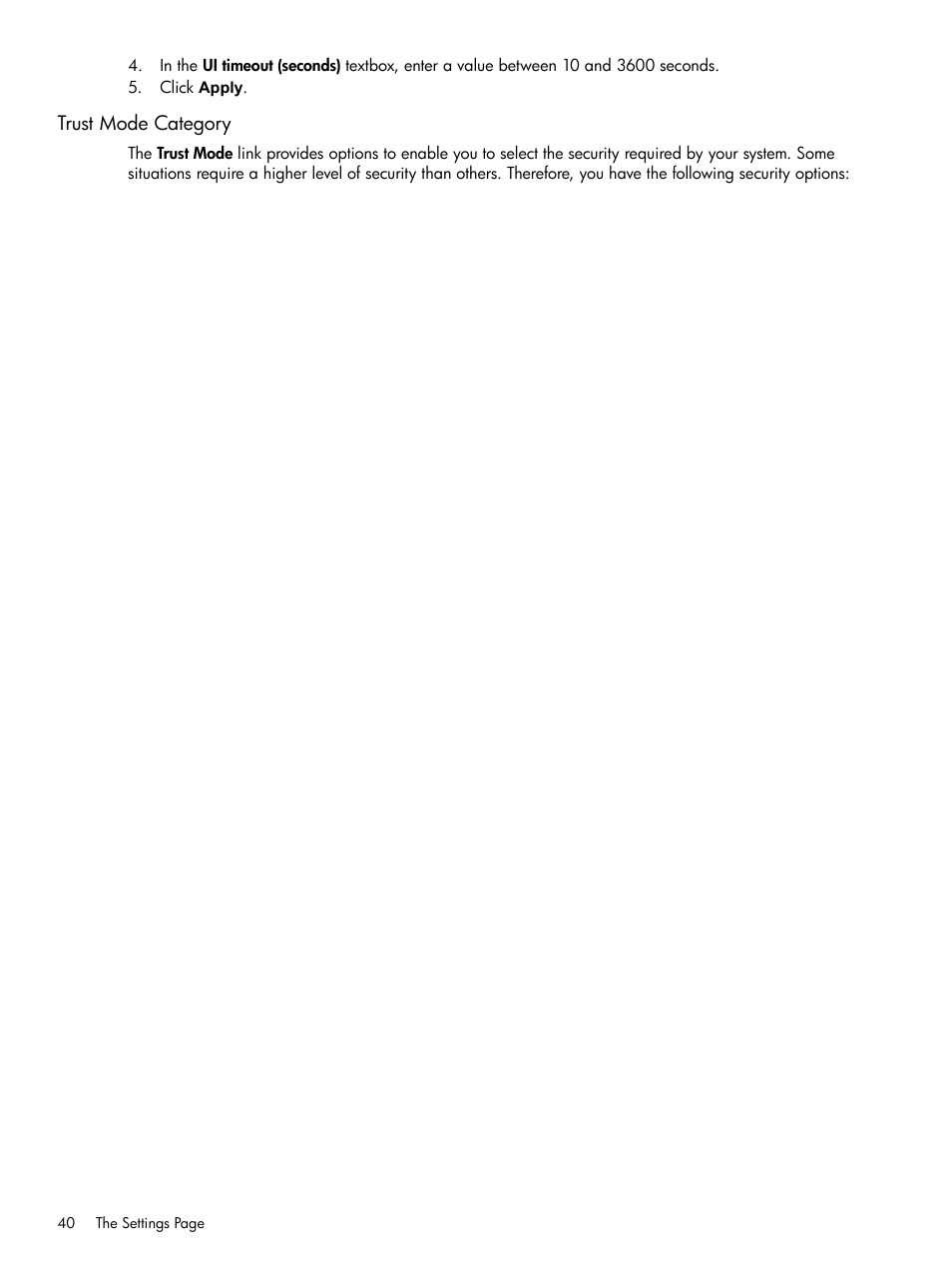 Trust mode category | HP Integrity rx4640 Server User Manual | Page 40 / 100