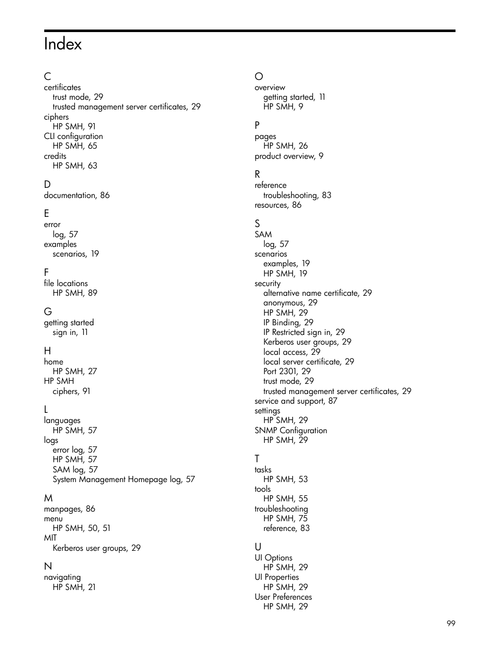 Index | HP Integrity rx4640 Server User Manual | Page 99 / 100