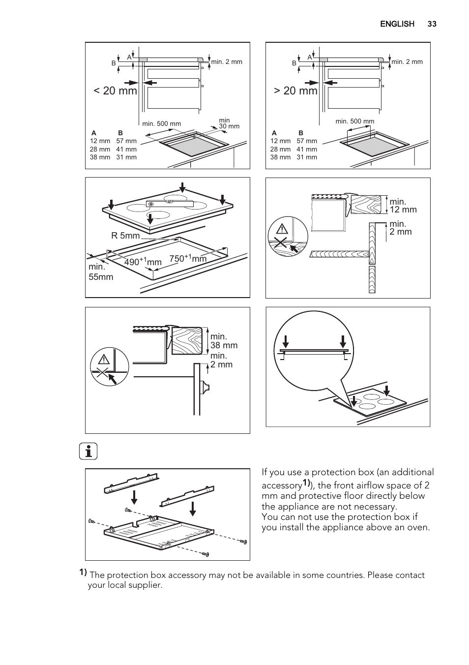 20 mm | AEG HK854320XB User Manual | Page 33 / 72