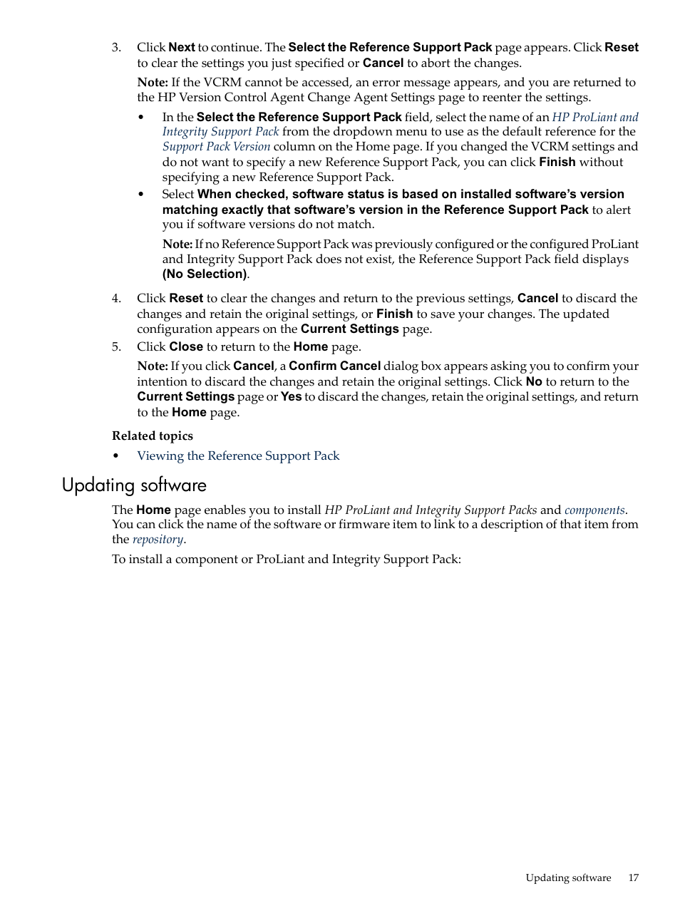 Updating software | HP Integrity rx4640 Server User Manual | Page 17 / 53