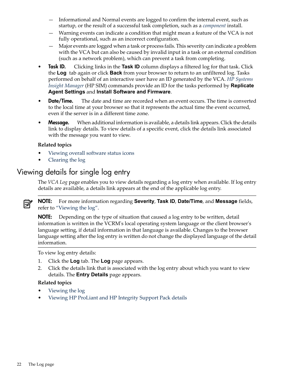 Viewing details for single log entry | HP Integrity rx4640 Server User Manual | Page 22 / 53