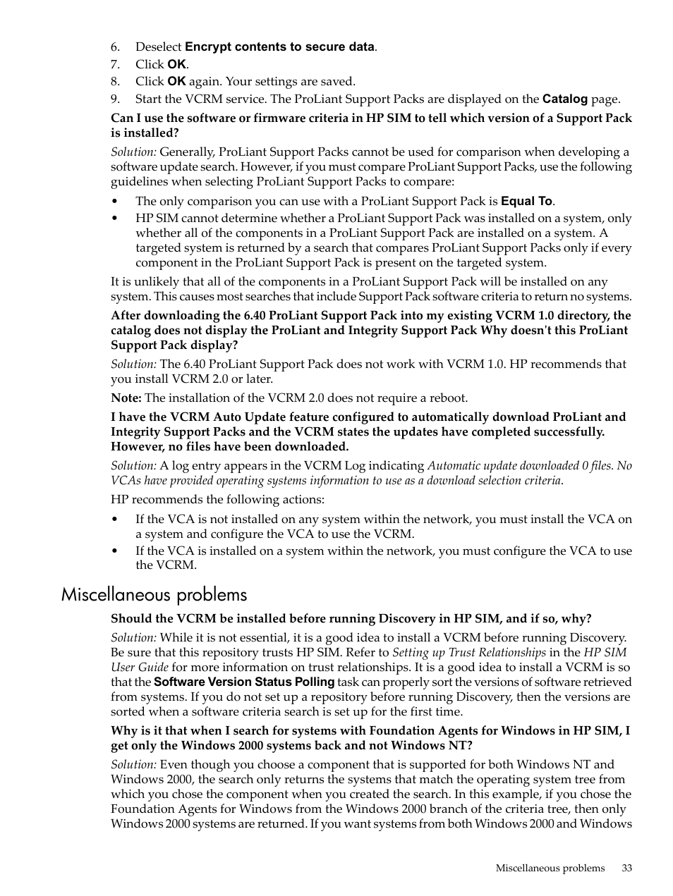 Miscellaneous problems | HP Integrity rx4640 Server User Manual | Page 33 / 53