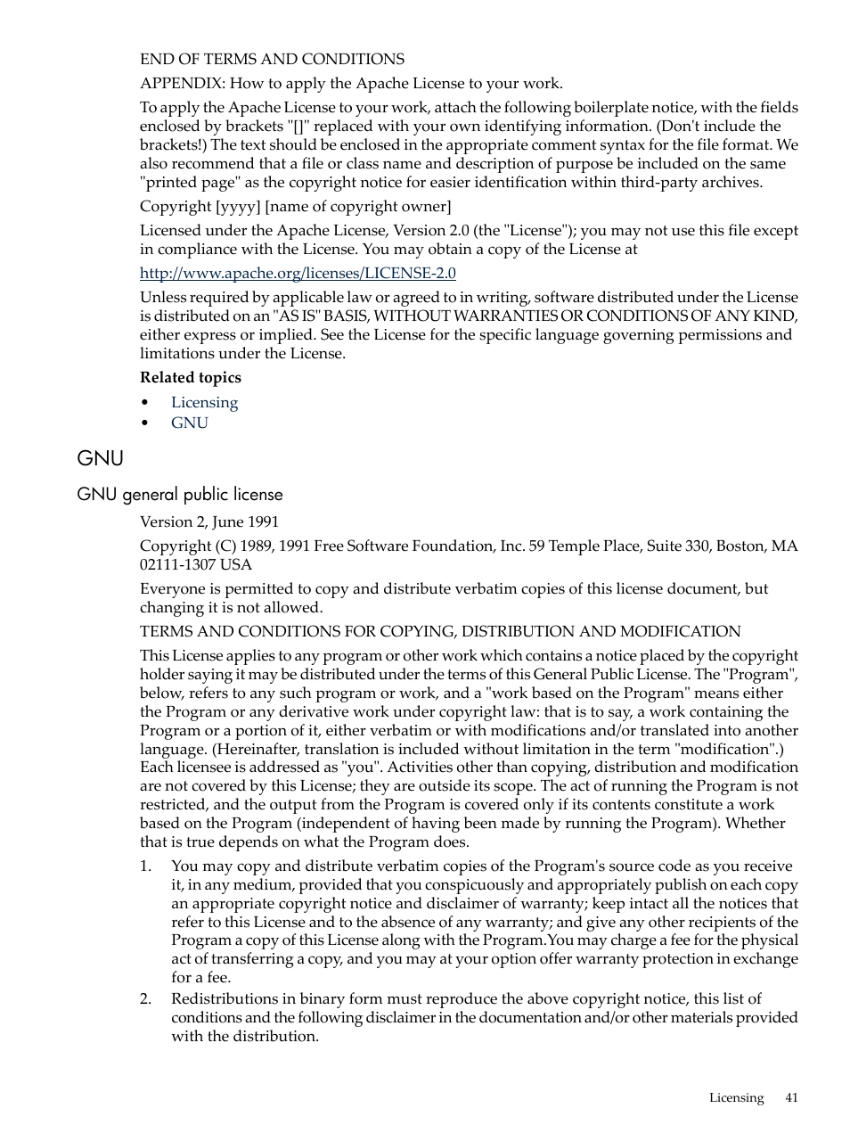 Gnu general public license | HP Integrity rx4640 Server User Manual | Page 41 / 53
