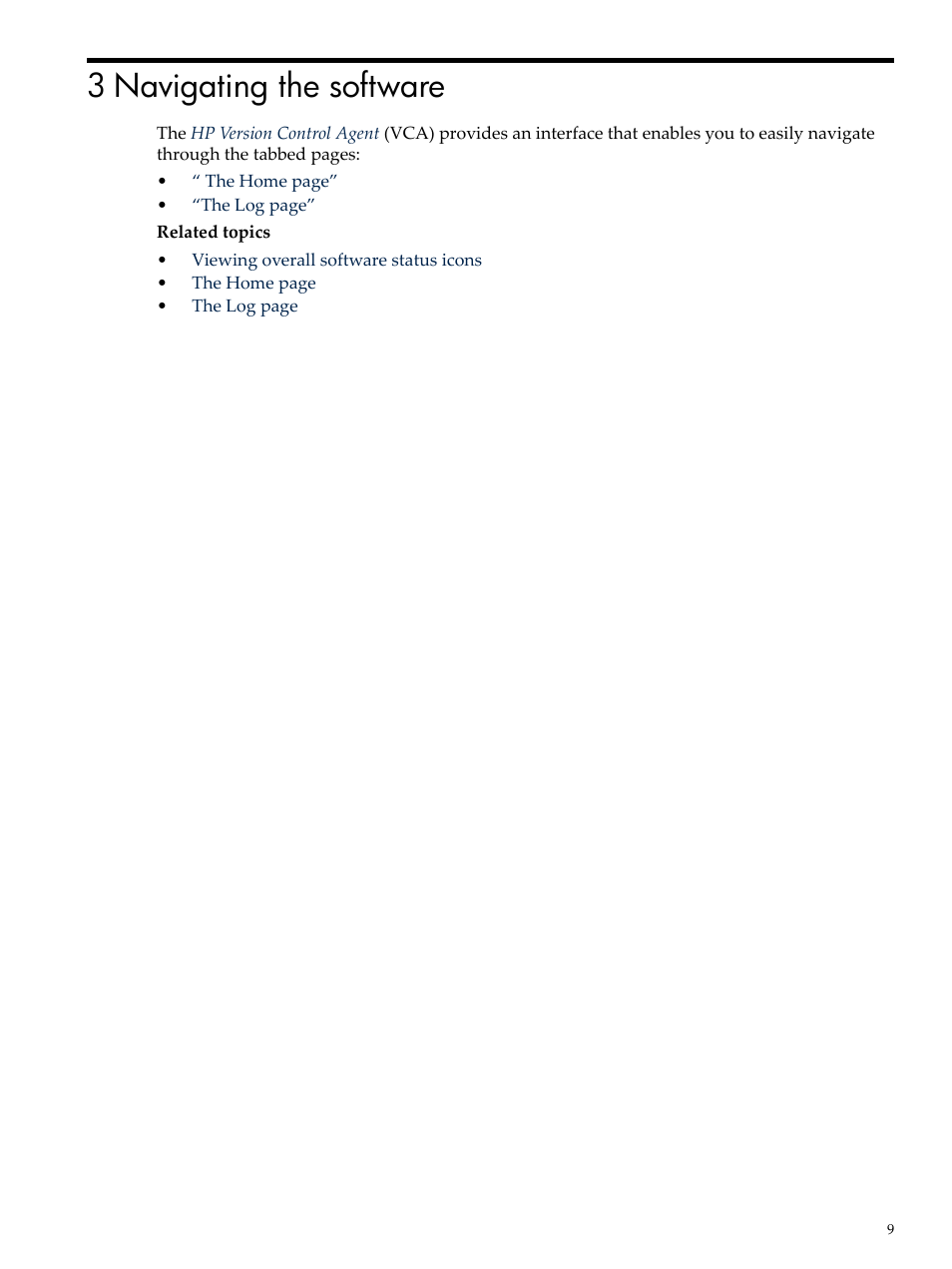 3 navigating the software | HP Integrity rx4640 Server User Manual | Page 9 / 53