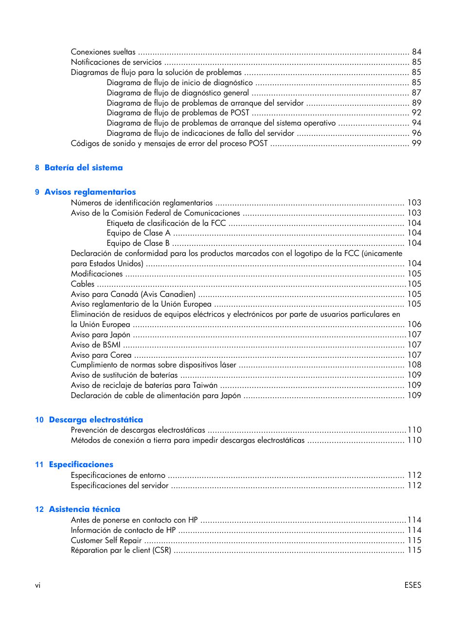 HP Servidor HP ProLiant DL380 G5 User Manual | Page 6 / 137