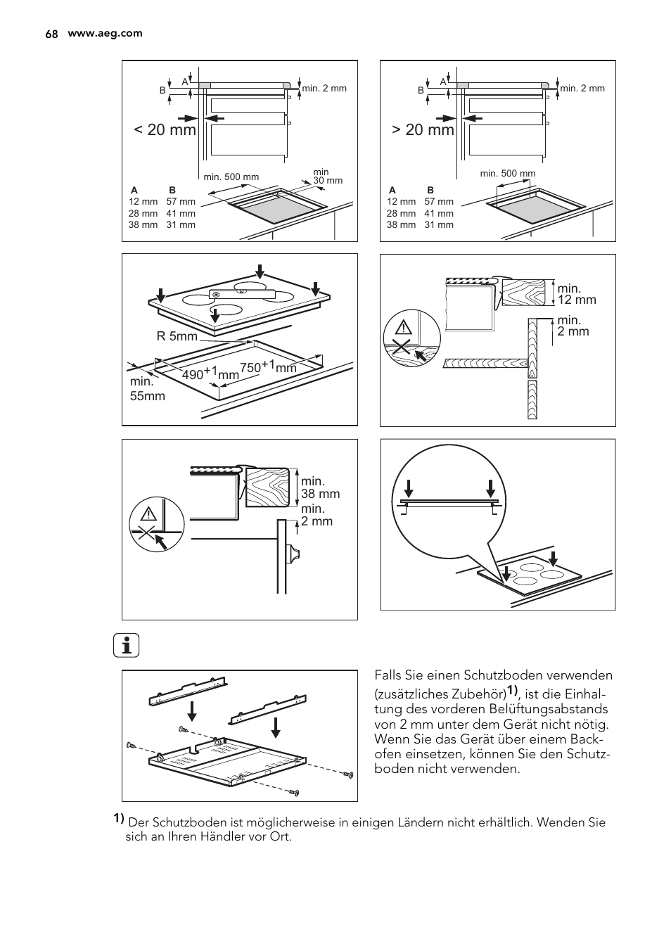 20 mm | AEG HK854220XB User Manual | Page 68 / 72