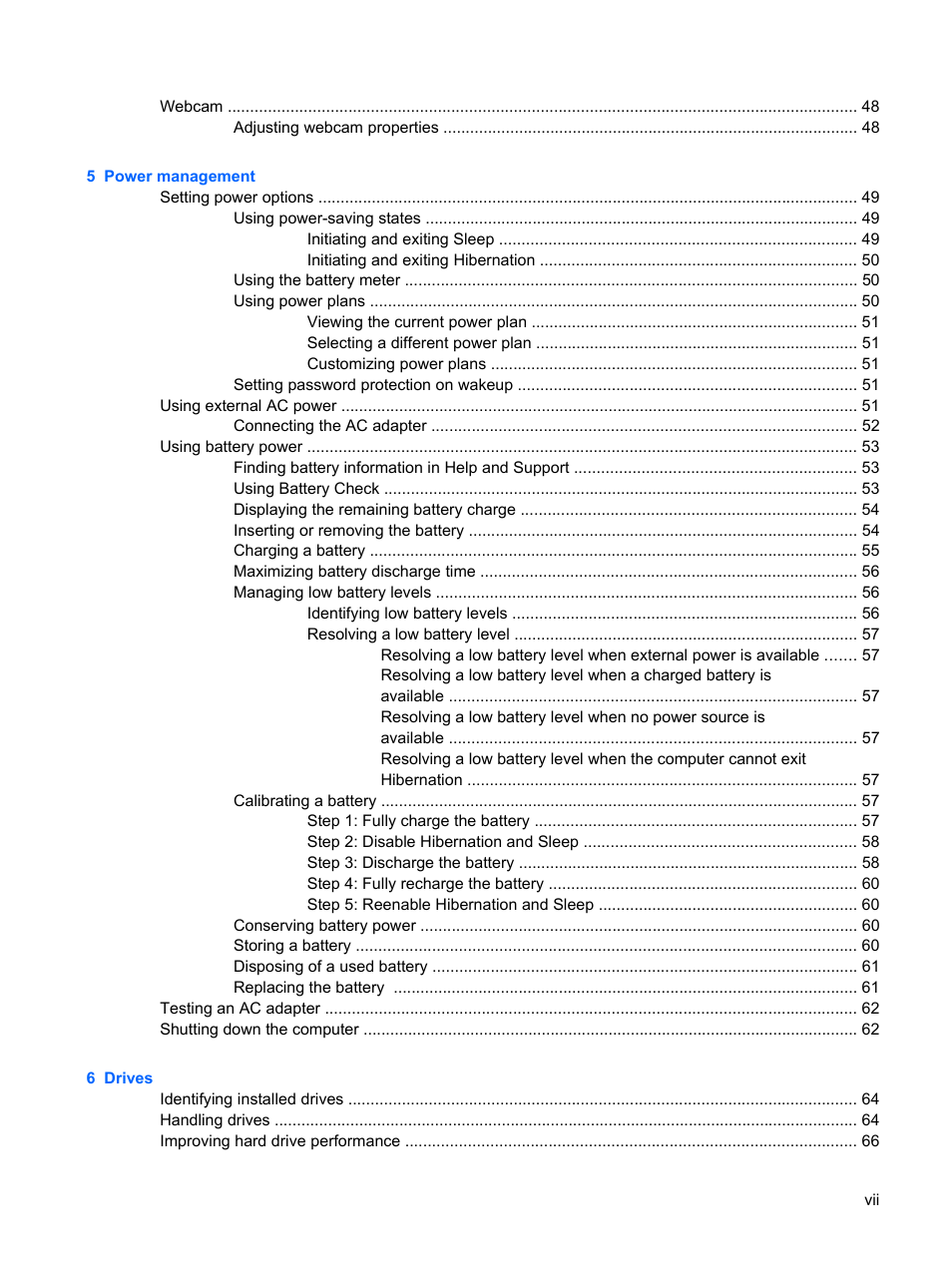 HP ProBook 5320m Notebook PC User Manual | Page 7 / 143