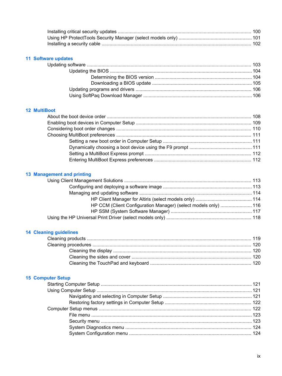 HP ProBook 5320m Notebook PC User Manual | Page 9 / 143