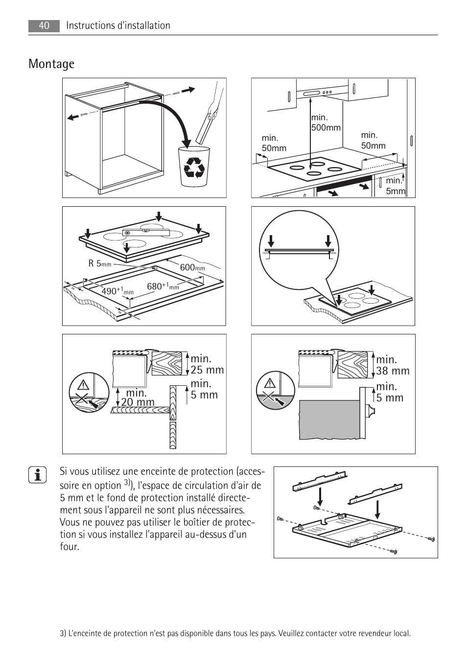 Montage | AEG HK764403XB User Manual | Page 40 / 72