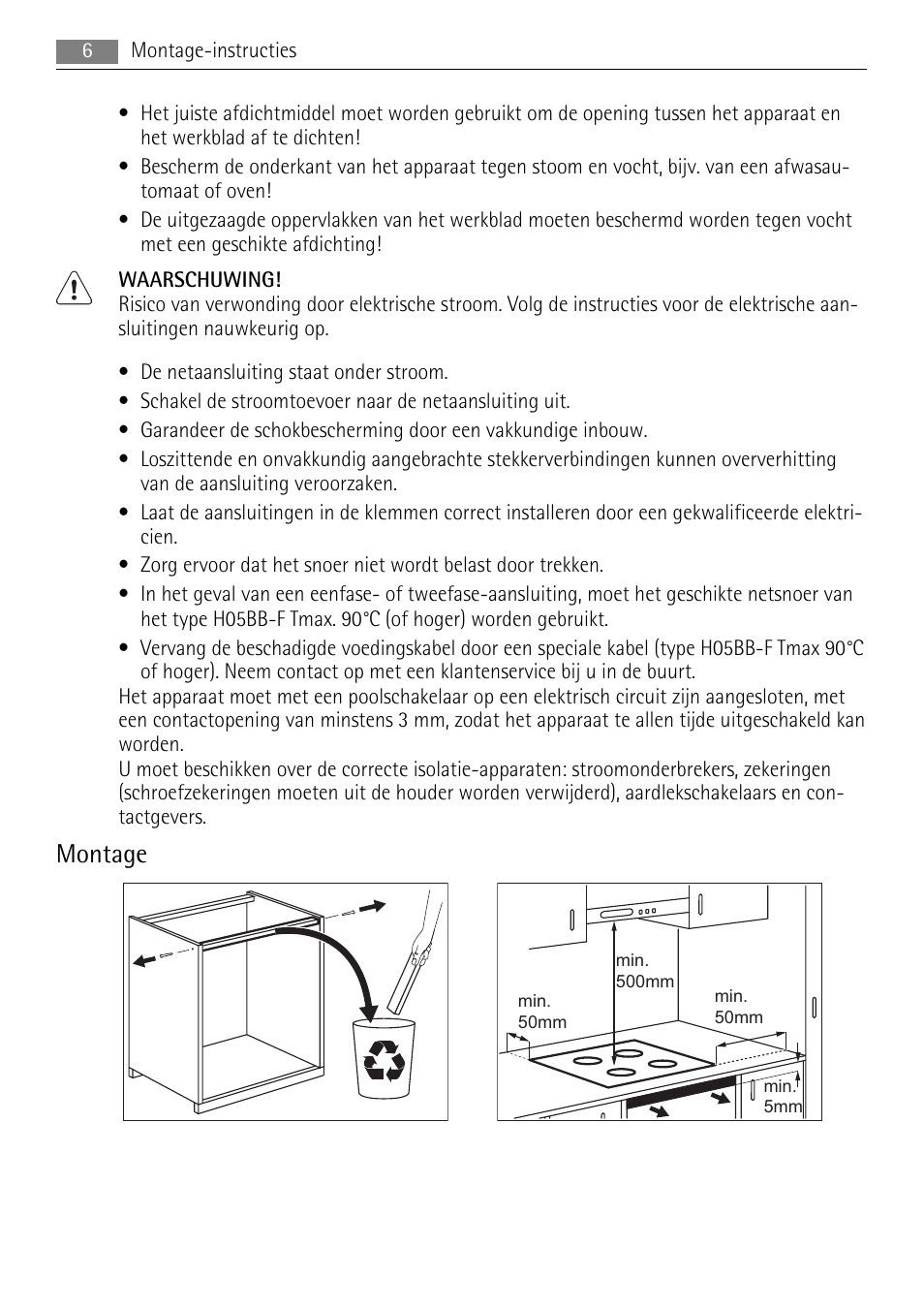 Montage | AEG HK764403XB User Manual | Page 6 / 72