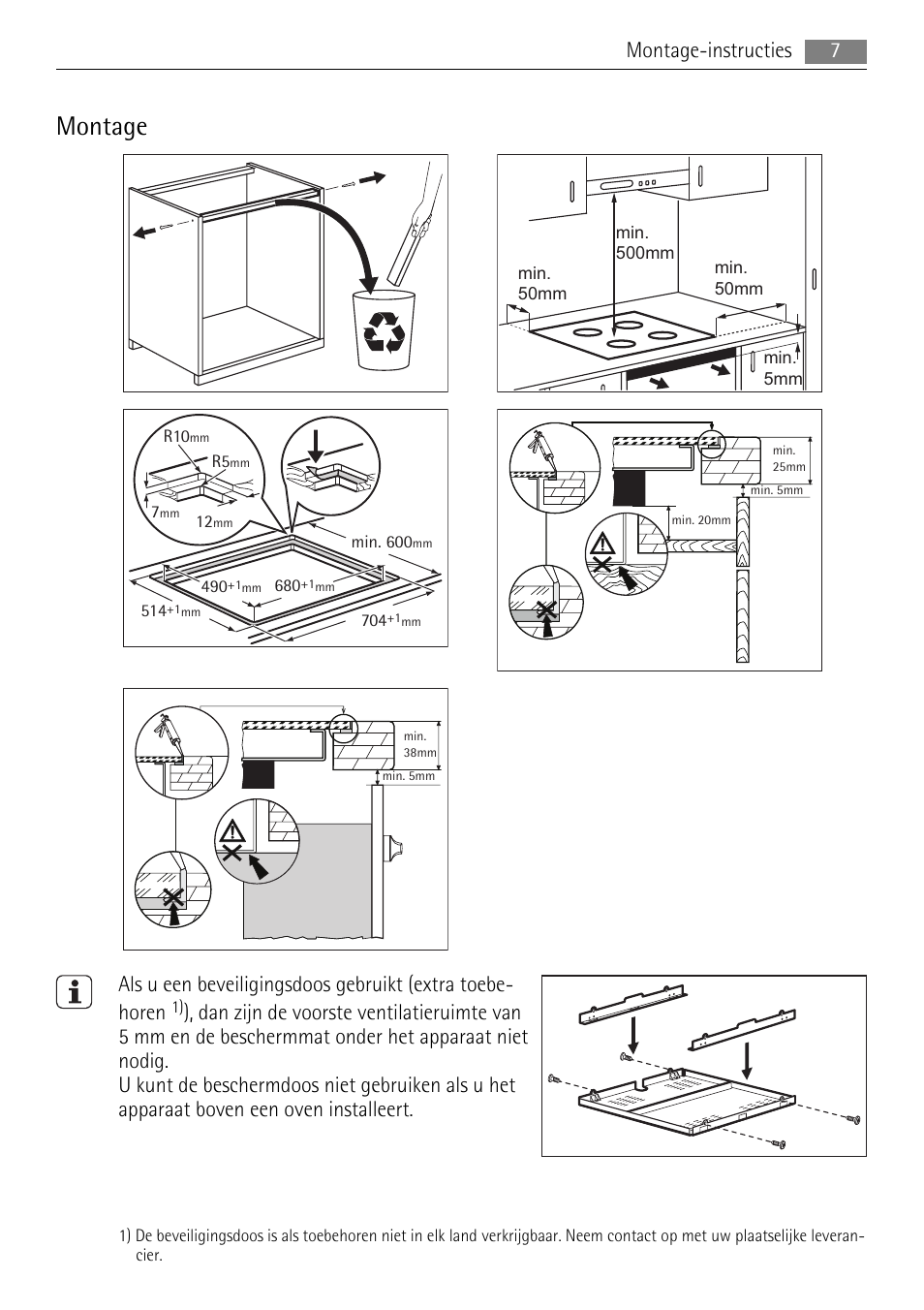 Montage, Montage-instructies 7 | AEG HK764403IB User Manual | Page 7 / 72