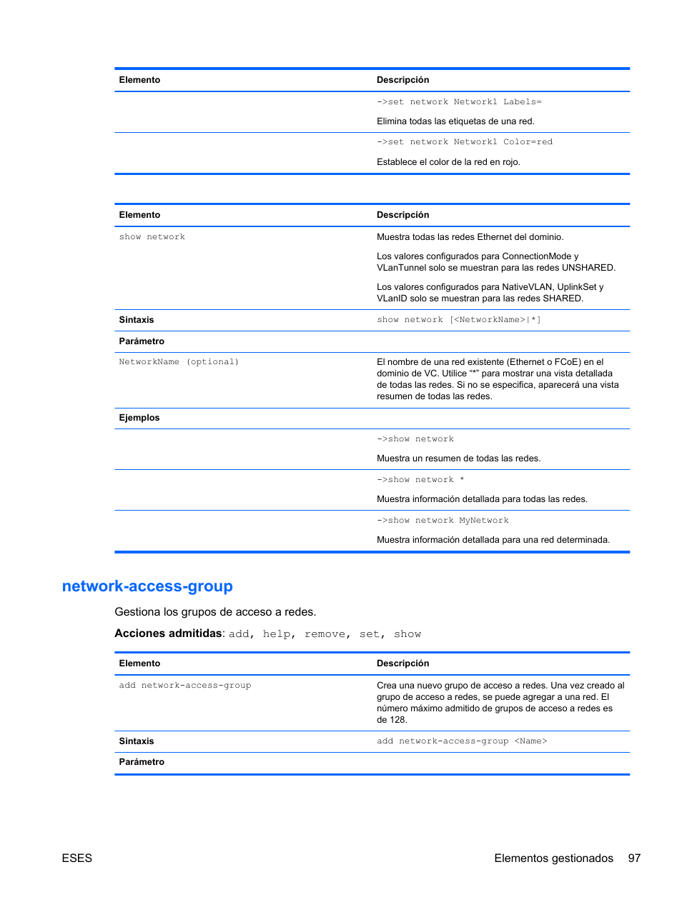 Network-access-group | HP Módulo de conexión virtual HP FlexFabric de 10 Gb24 puertos para BladeSystem clase-c User Manual | Page 104 / 266