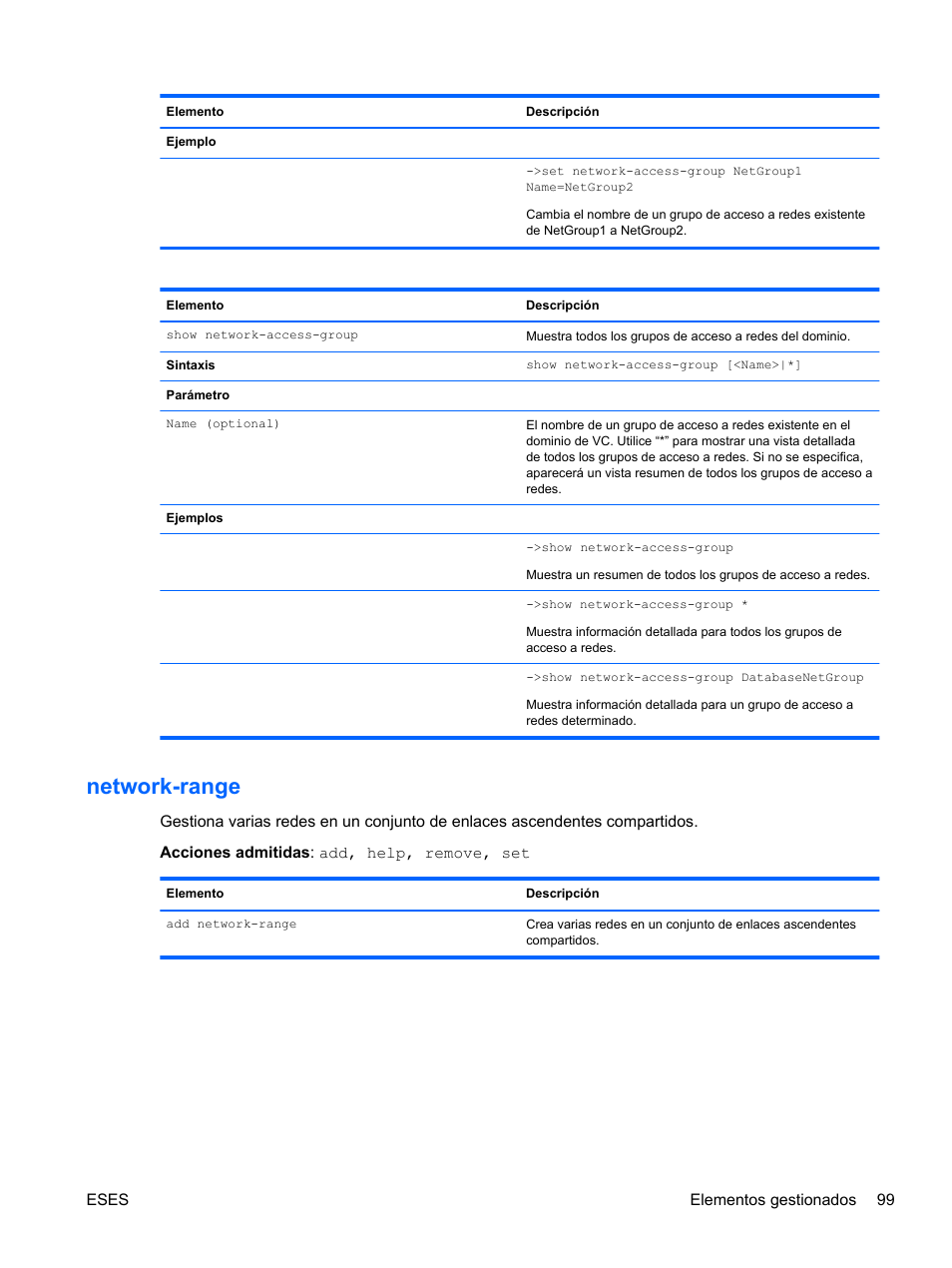 Network-range | HP Módulo de conexión virtual HP FlexFabric de 10 Gb24 puertos para BladeSystem clase-c User Manual | Page 106 / 266