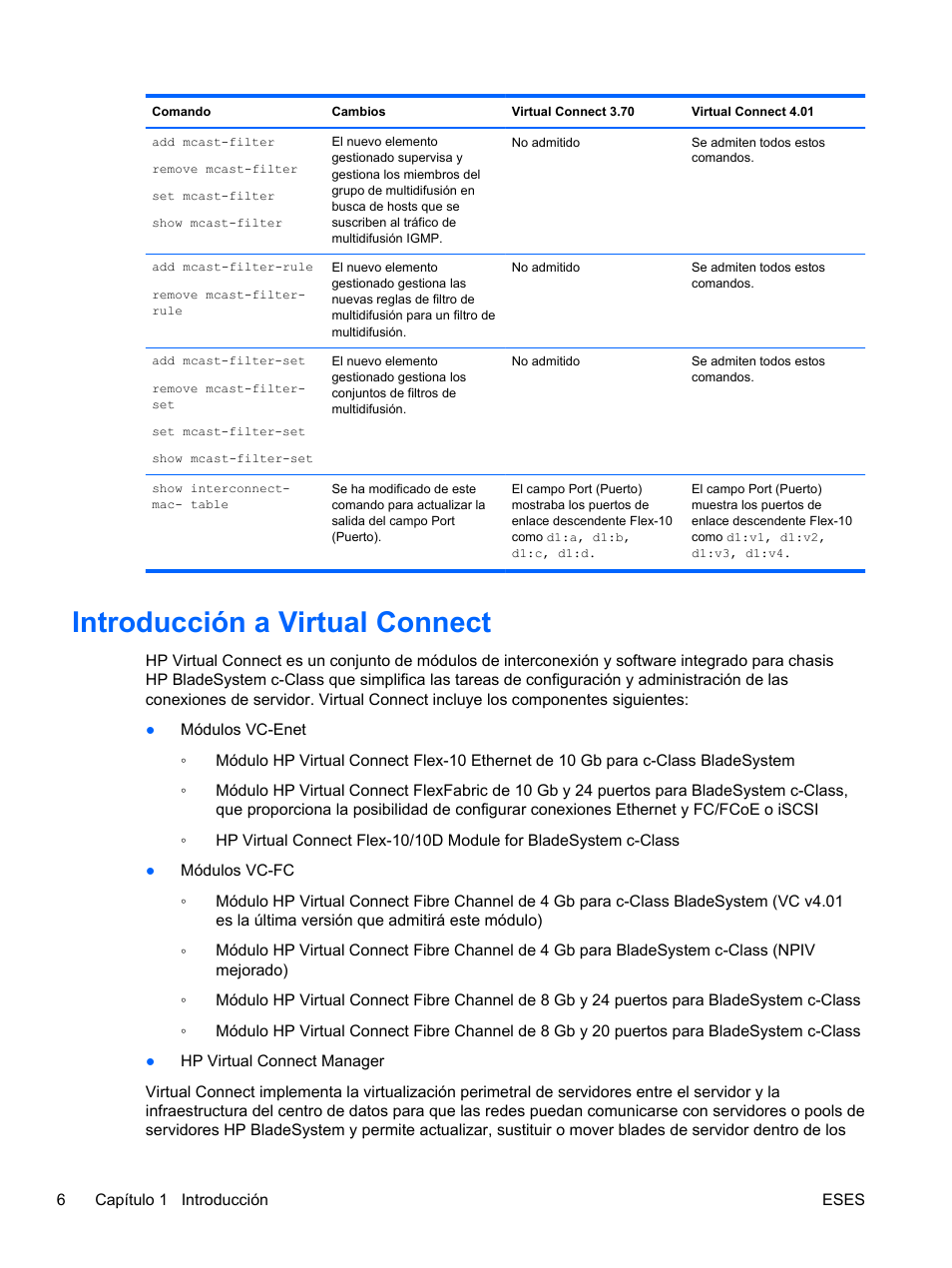 Introducción a virtual connect | HP Módulo de conexión virtual HP FlexFabric de 10 Gb24 puertos para BladeSystem clase-c User Manual | Page 13 / 266