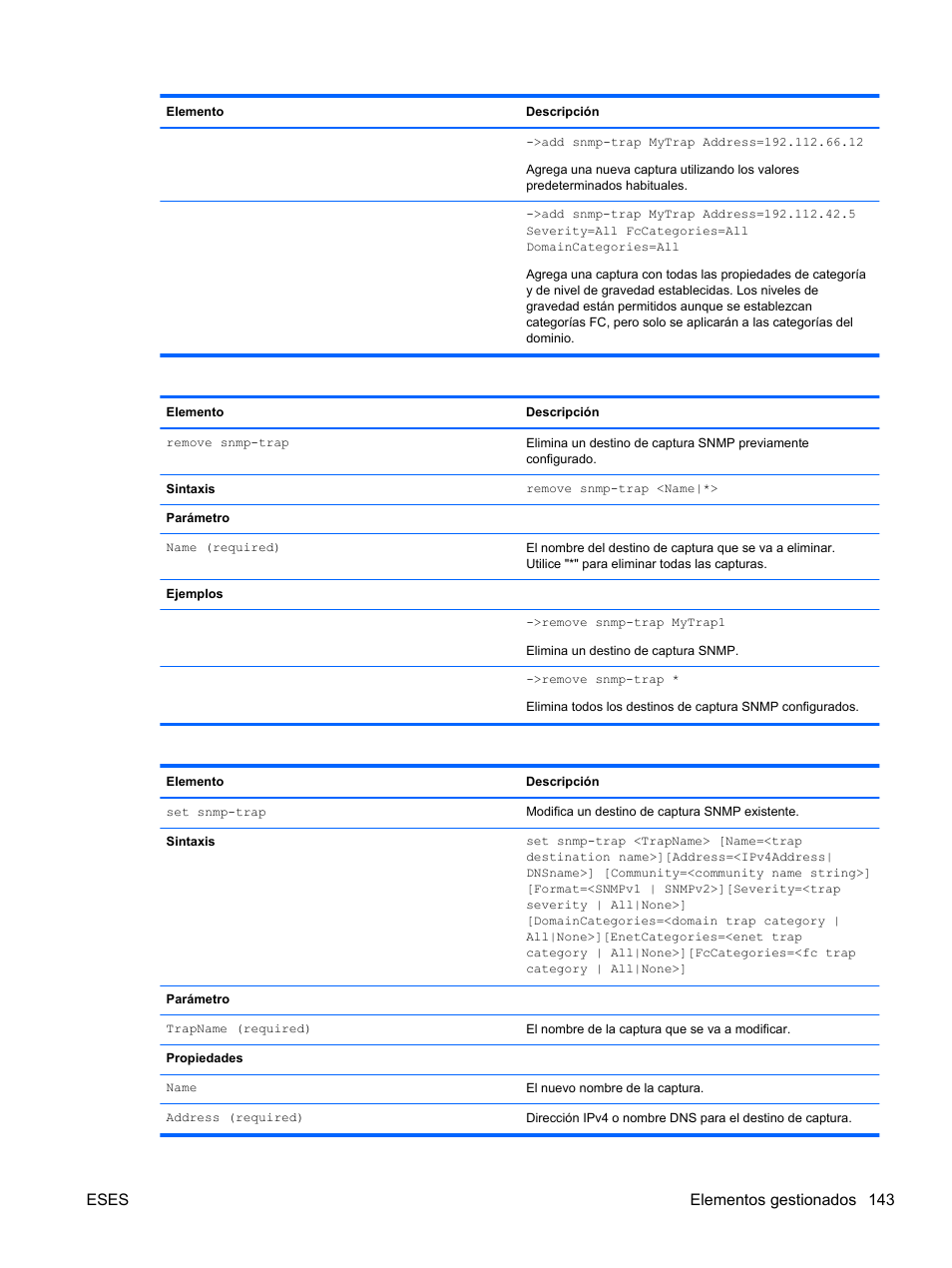 Eses elementos gestionados 143 | HP Módulo de conexión virtual HP FlexFabric de 10 Gb24 puertos para BladeSystem clase-c User Manual | Page 150 / 266