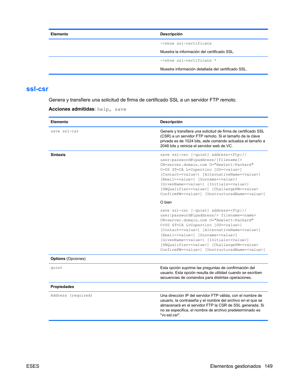 Ssl-csr | HP Módulo de conexión virtual HP FlexFabric de 10 Gb24 puertos para BladeSystem clase-c User Manual | Page 156 / 266