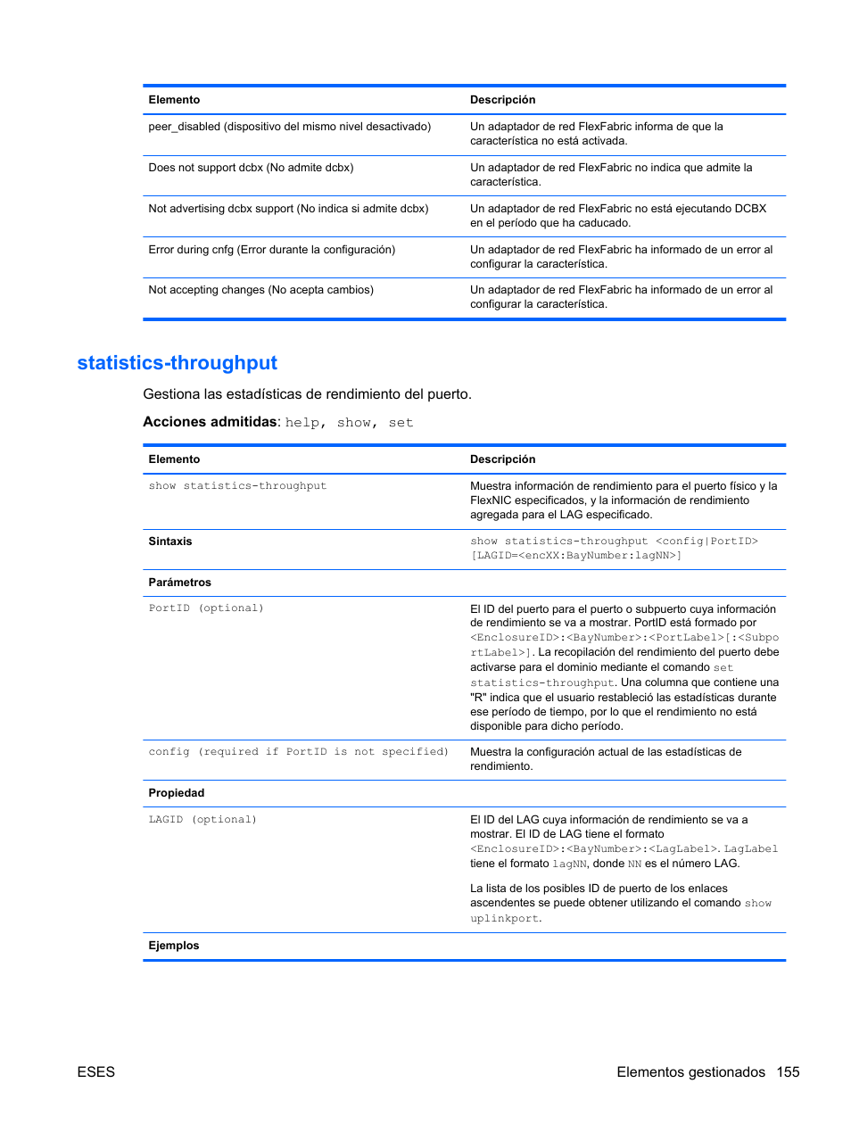 Statistics-throughput | HP Módulo de conexión virtual HP FlexFabric de 10 Gb24 puertos para BladeSystem clase-c User Manual | Page 162 / 266