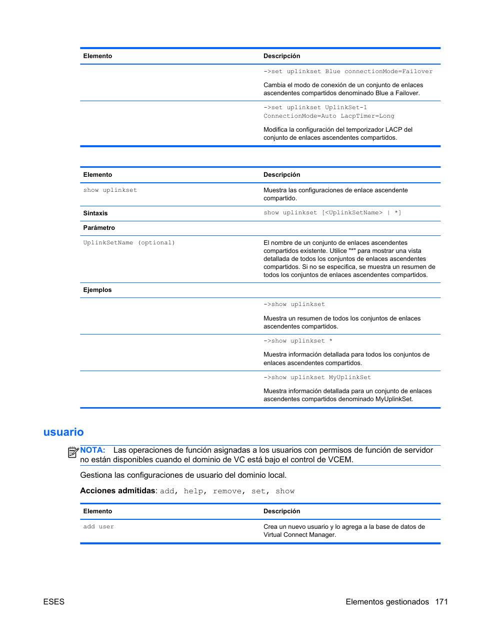 Usuario | HP Módulo de conexión virtual HP FlexFabric de 10 Gb24 puertos para BladeSystem clase-c User Manual | Page 178 / 266