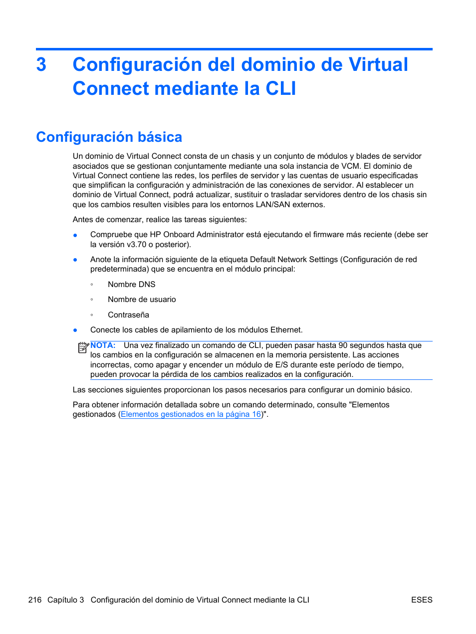 Configuración básica | HP Módulo de conexión virtual HP FlexFabric de 10 Gb24 puertos para BladeSystem clase-c User Manual | Page 223 / 266