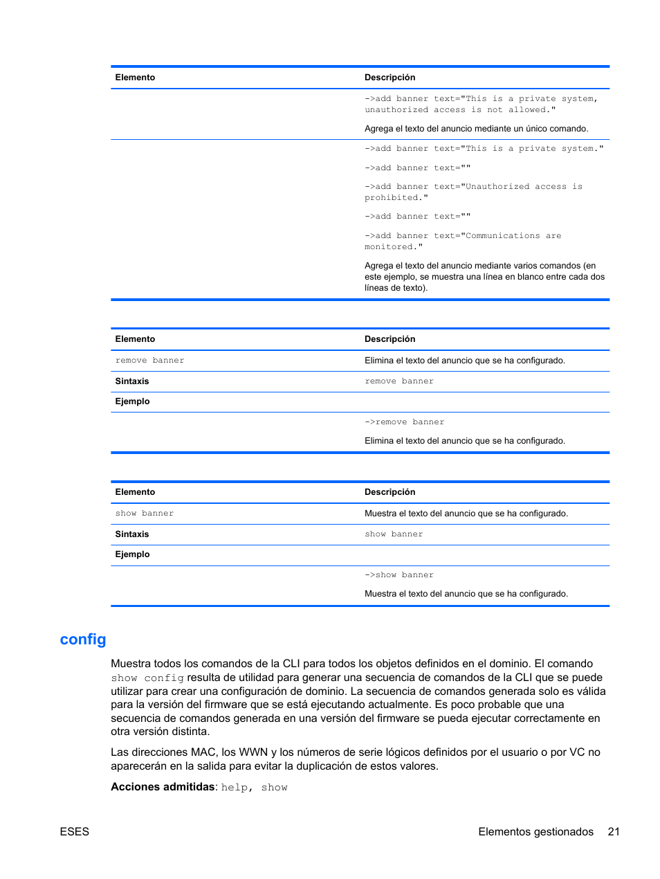 Config | HP Módulo de conexión virtual HP FlexFabric de 10 Gb24 puertos para BladeSystem clase-c User Manual | Page 28 / 266