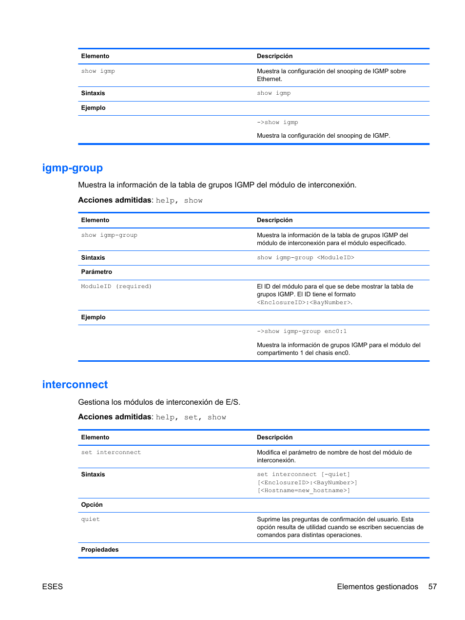 Igmp-group, Interconnect, Igmp-group interconnect | HP Módulo de conexión virtual HP FlexFabric de 10 Gb24 puertos para BladeSystem clase-c User Manual | Page 64 / 266