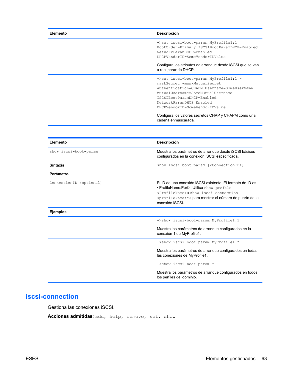 Iscsi-connection, Tion | HP Módulo de conexión virtual HP FlexFabric de 10 Gb24 puertos para BladeSystem clase-c User Manual | Page 70 / 266