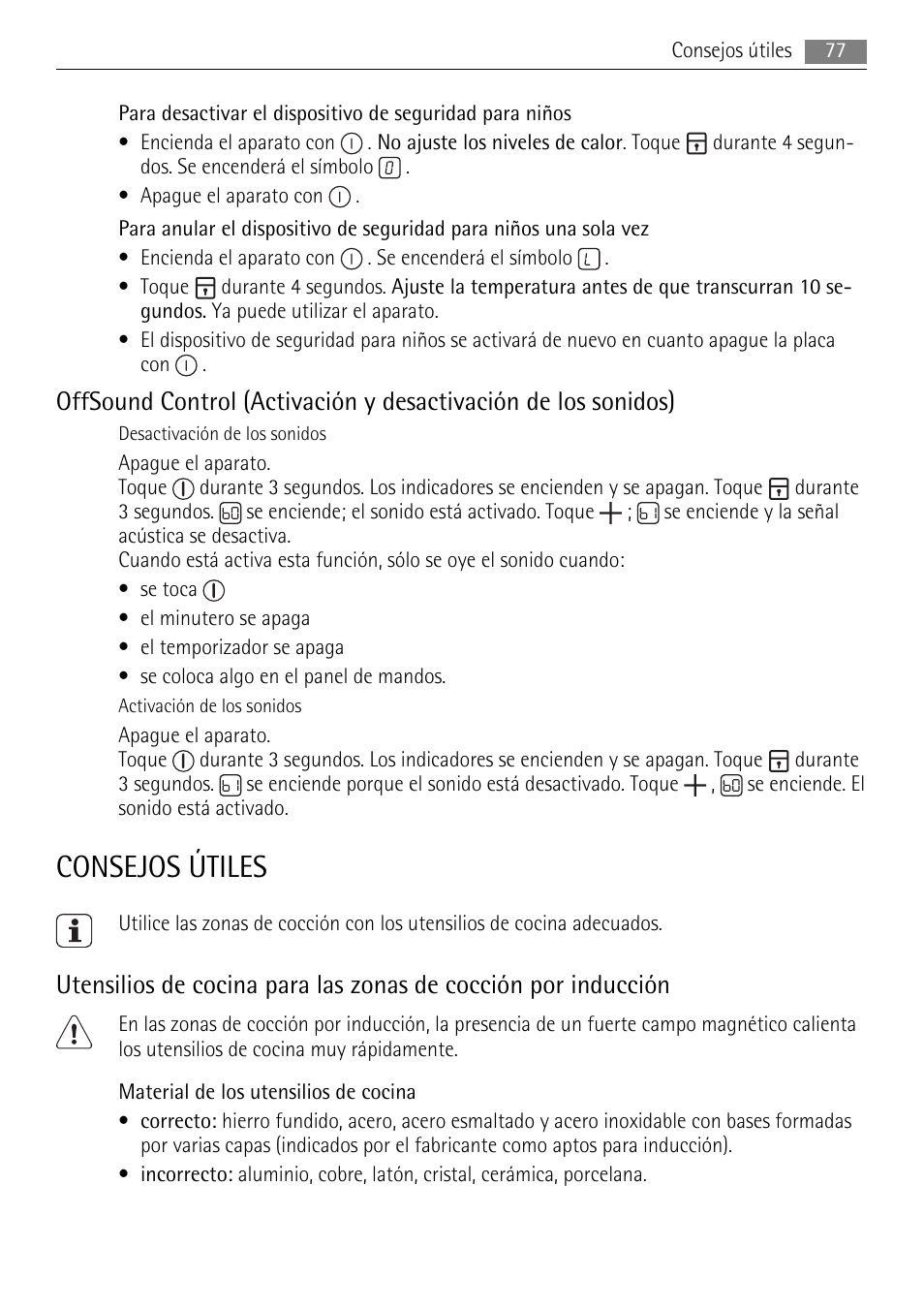 Consejos útiles | AEG HK654250XB User Manual | Page 77 / 84