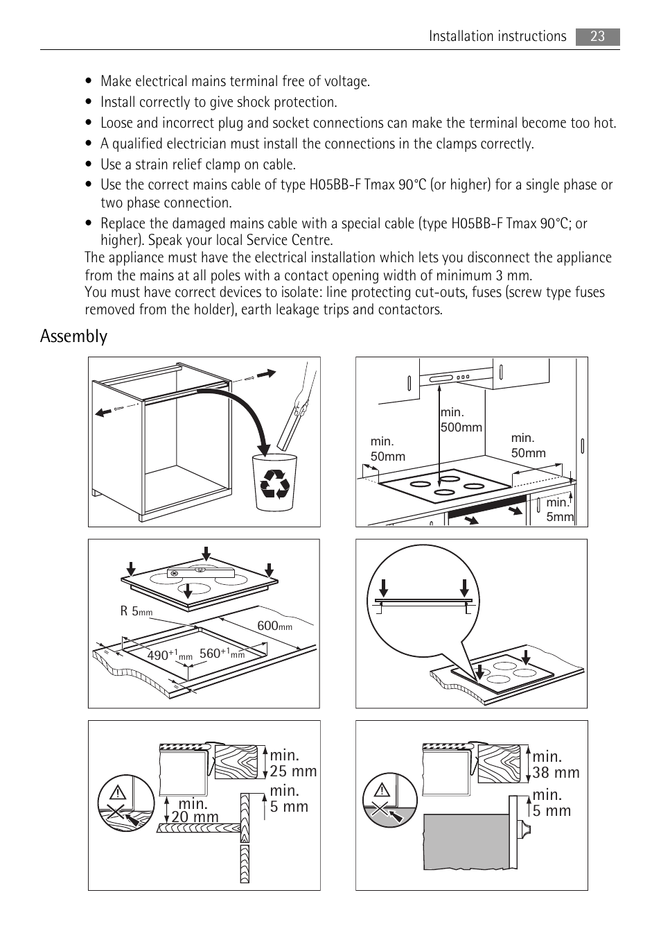 Assembly | AEG HK653320XB User Manual | Page 23 / 88
