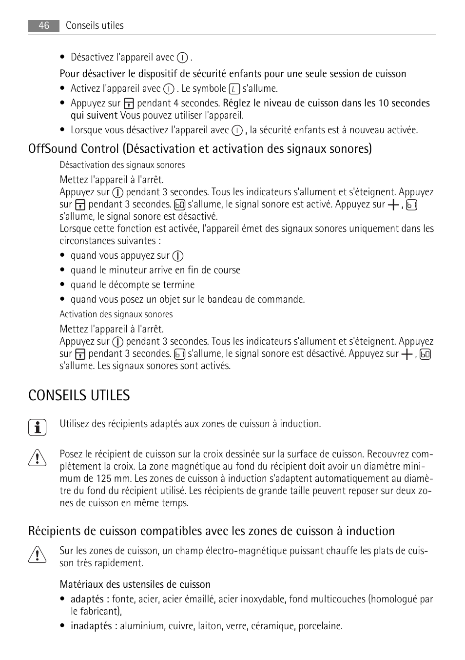 Conseils utiles | AEG HK653320XB User Manual | Page 46 / 88