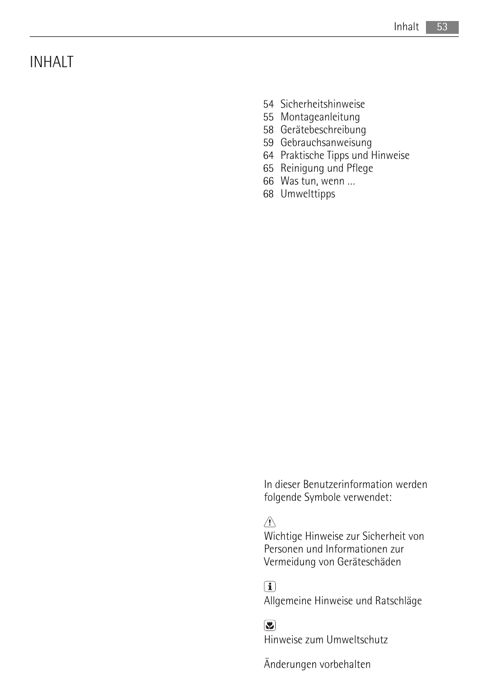 Inhalt | AEG HK653320XB User Manual | Page 53 / 88
