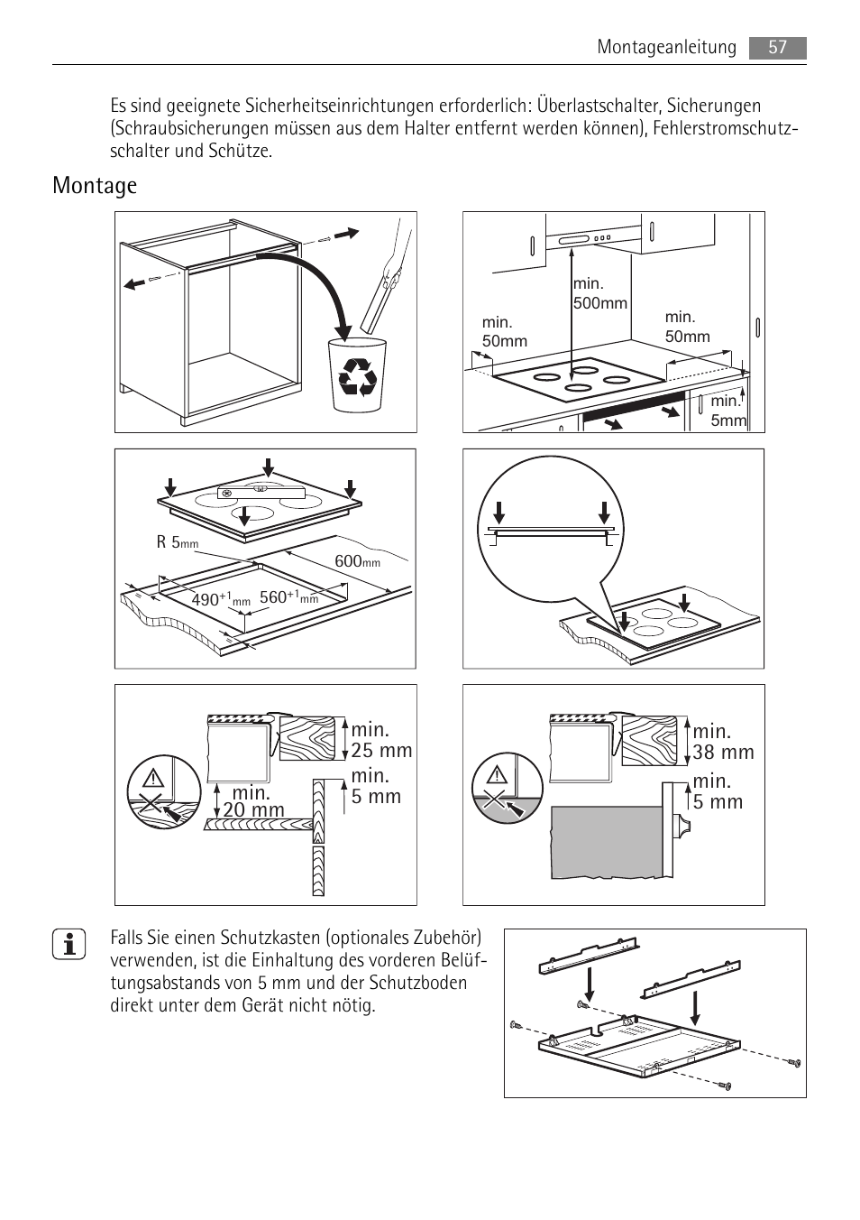 Montage | AEG HK653320XB User Manual | Page 57 / 88
