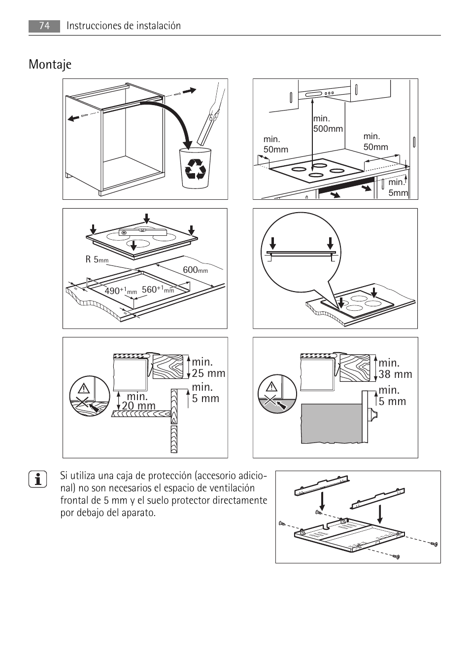 Montaje | AEG HK653320XB User Manual | Page 74 / 88