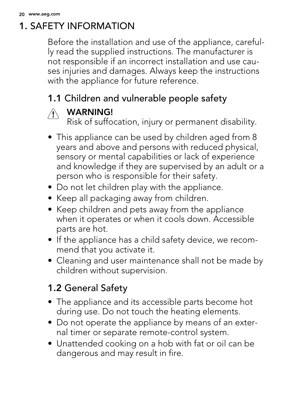 AEG HK634200XB User Manual | Page 20 / 68