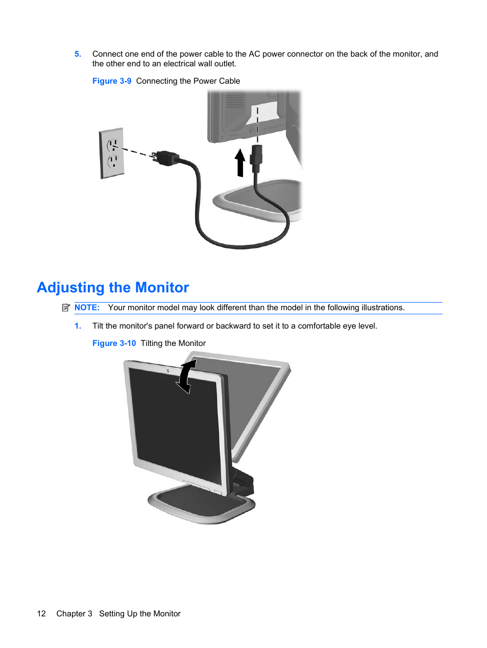 Adjusting the monitor | HP L1910 19-inch LCD Monitor User Manual | Page 20 / 63