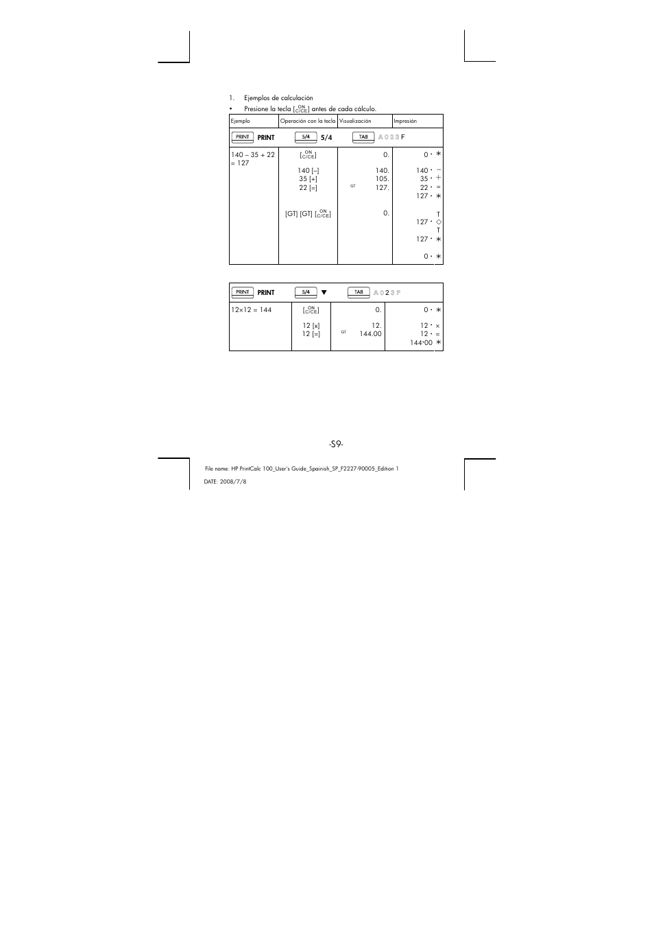 HP PrintCalc 100 User Manual | Page 10 / 33