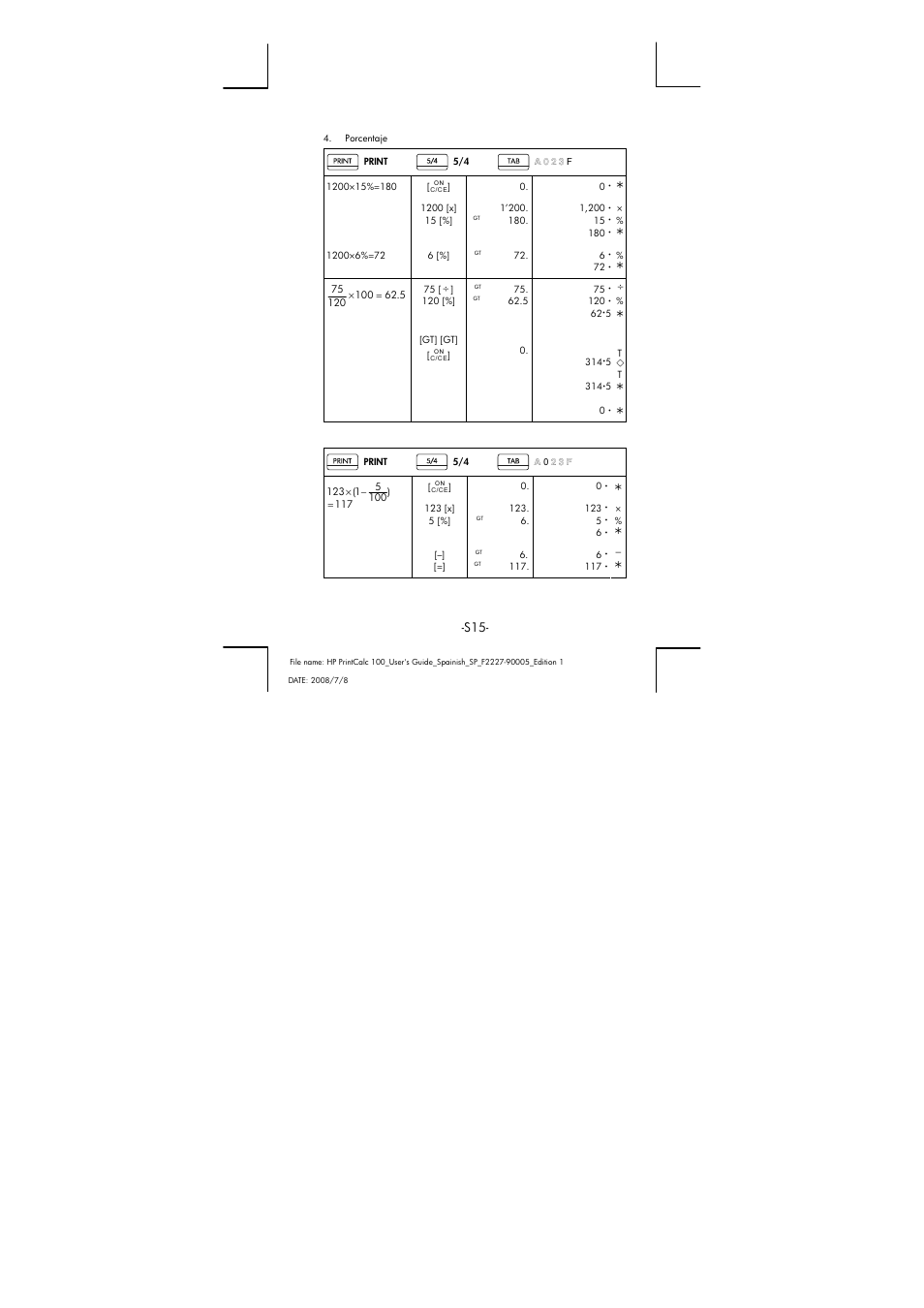 HP PrintCalc 100 User Manual | Page 16 / 33