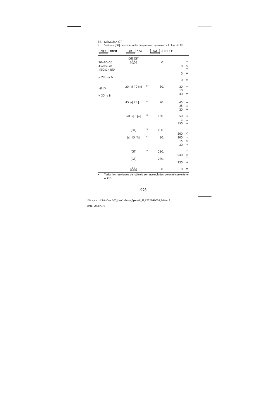 HP PrintCalc 100 User Manual | Page 24 / 33