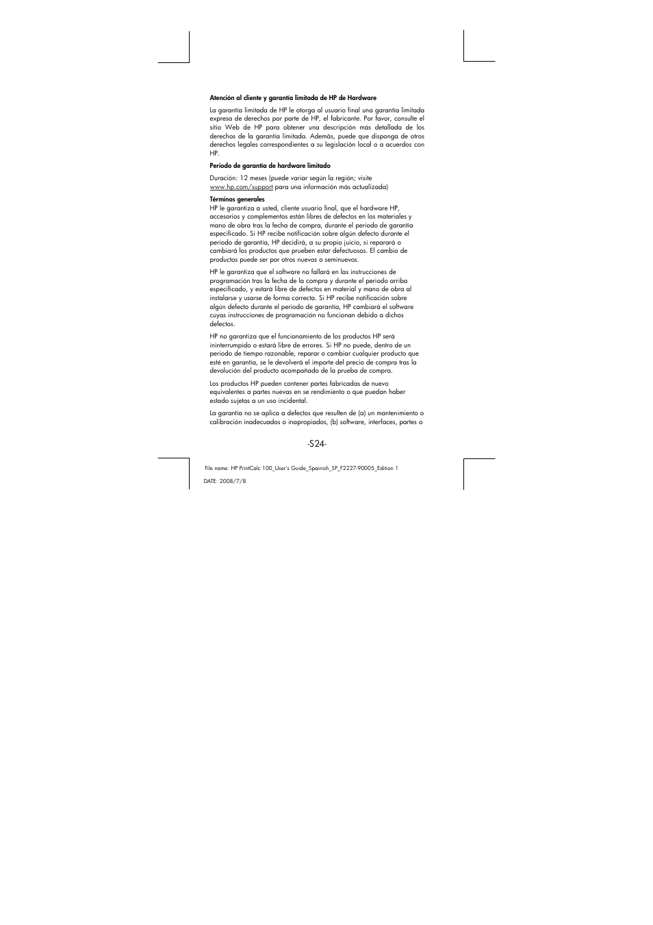 HP PrintCalc 100 User Manual | Page 25 / 33