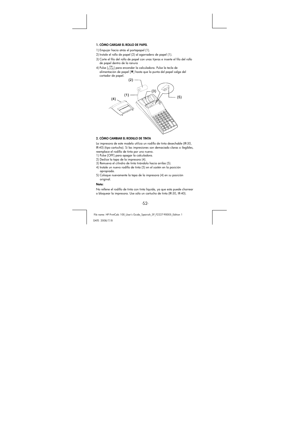 HP PrintCalc 100 User Manual | Page 3 / 33