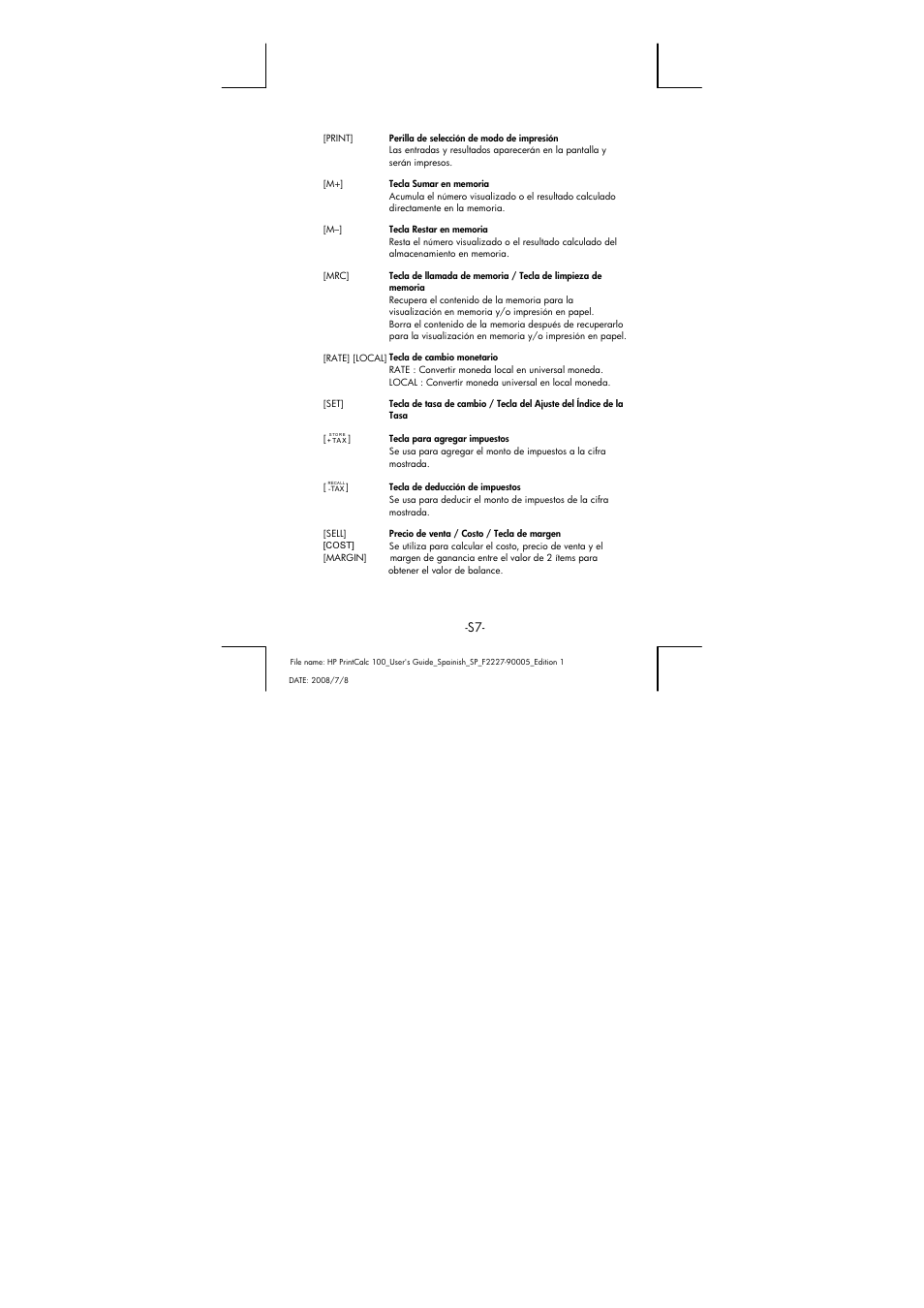 HP PrintCalc 100 User Manual | Page 8 / 33