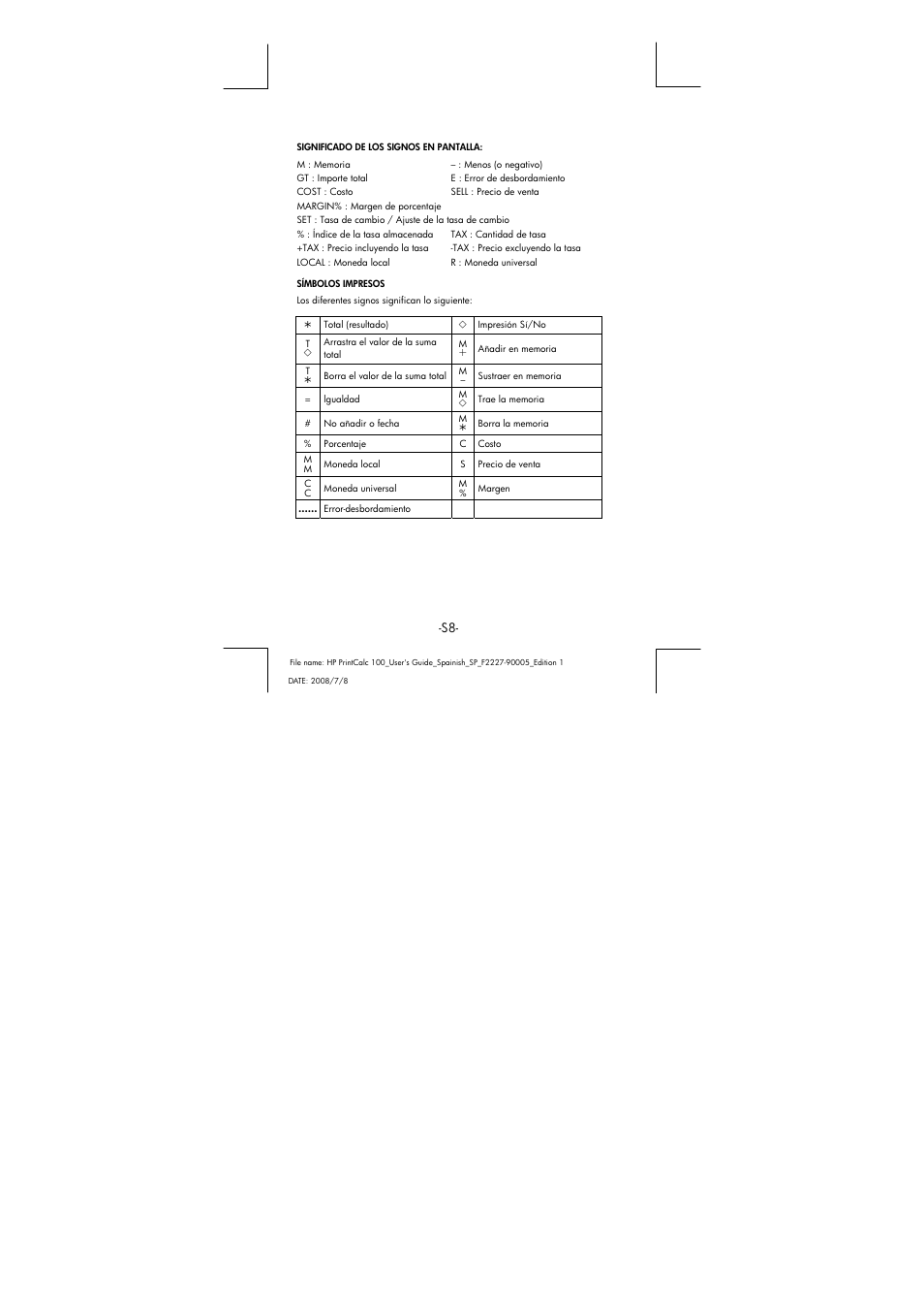 HP PrintCalc 100 User Manual | Page 9 / 33