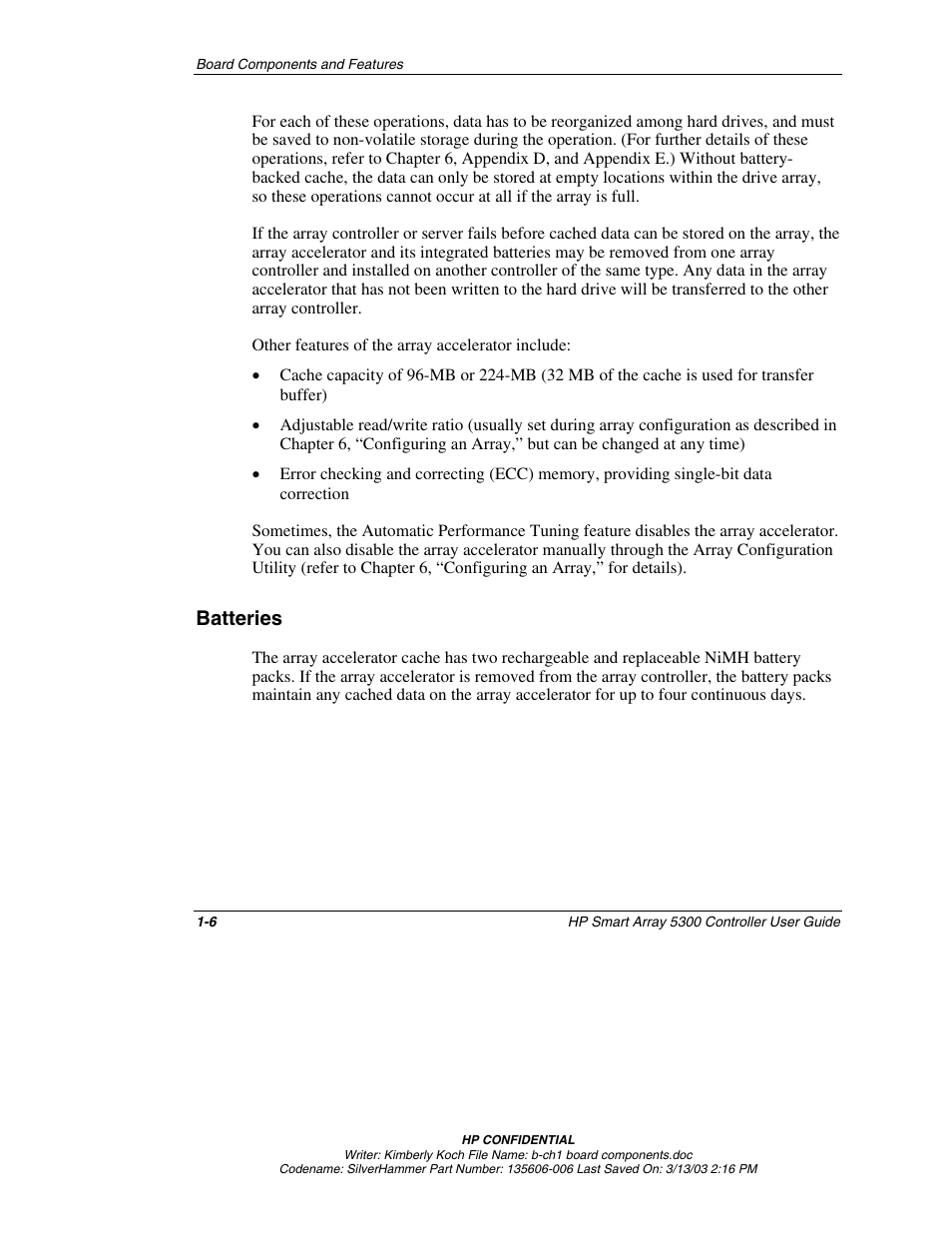 Batteries, Batteries -6 | HP Integrity rx4640 Server User Manual | Page 17 / 107