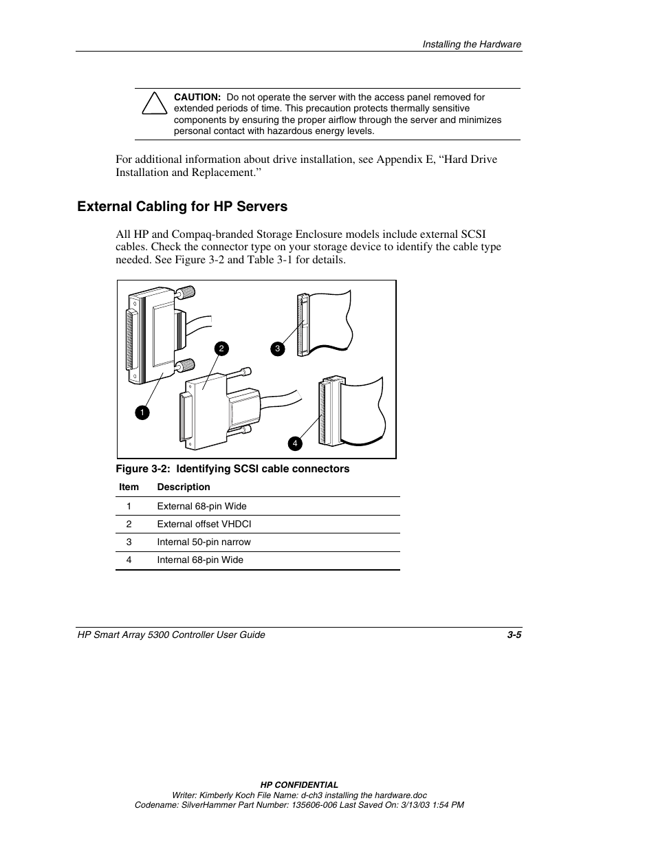 External cabling for hp servers, External cabling for hp servers -5 | HP Integrity rx4640 Server User Manual | Page 31 / 107