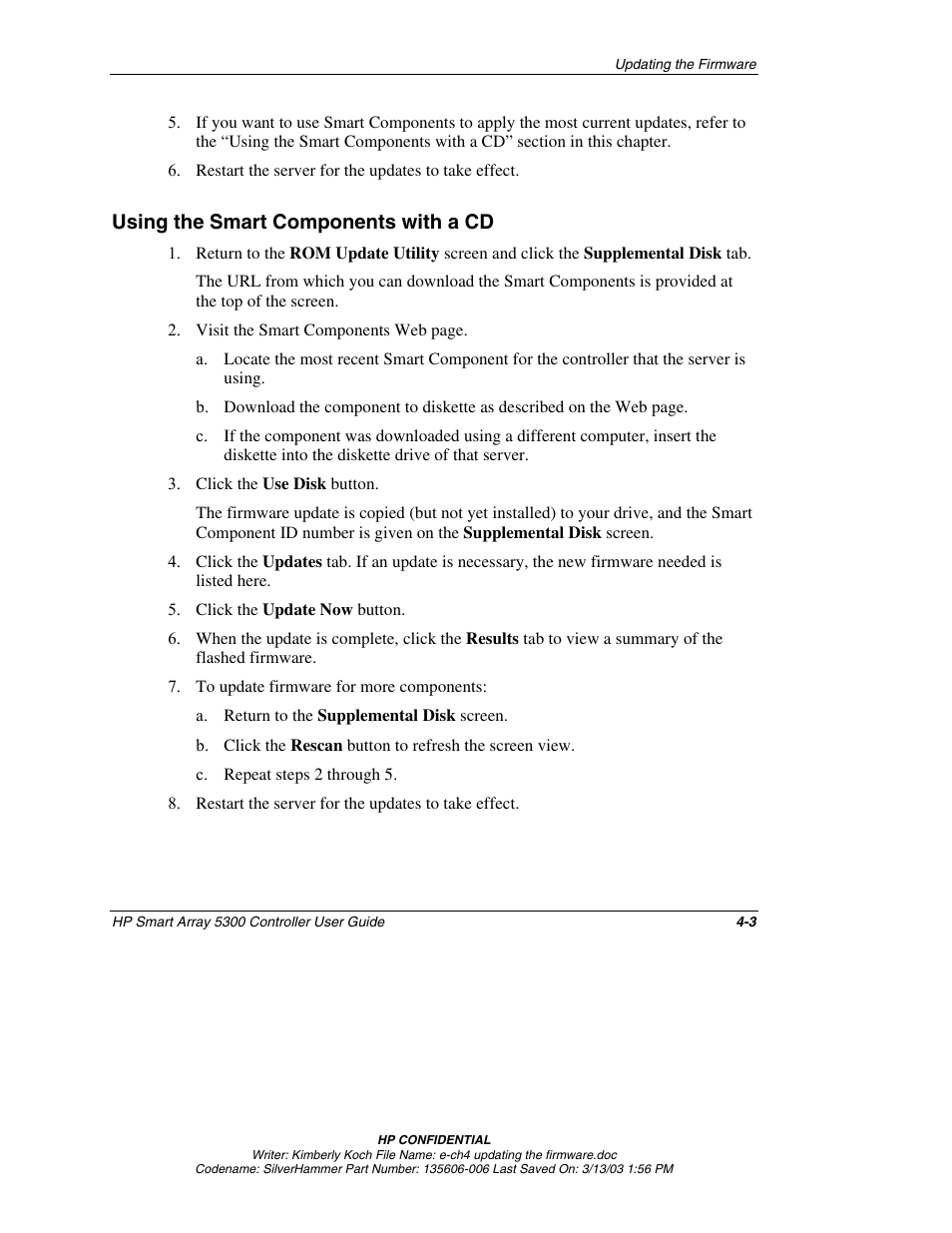 Using the smart components with a cd, Using the smart components with a cd -3 | HP Integrity rx4640 Server User Manual | Page 36 / 107