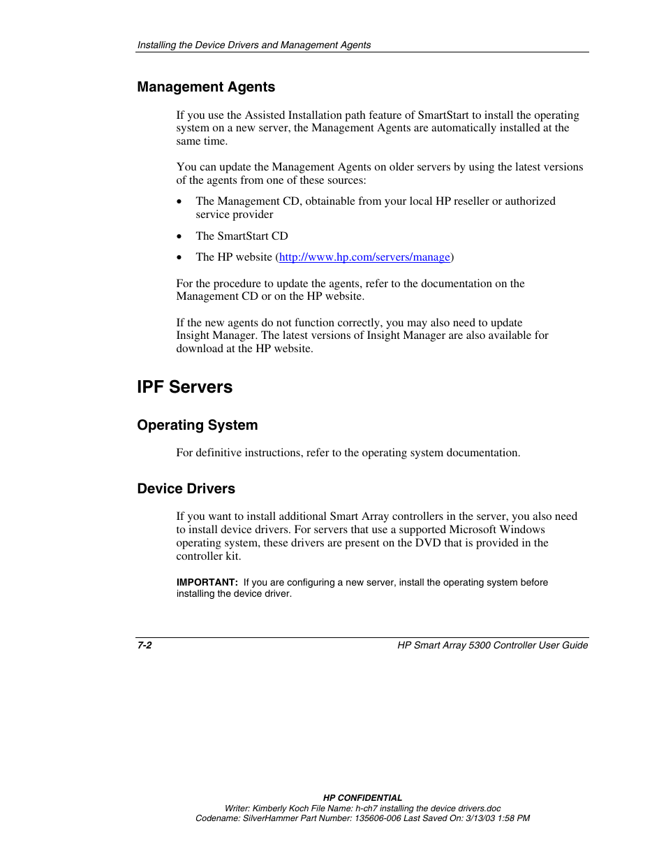 Management agents, Ipf servers, Operating system | Device drivers, Management agents -2, Ipf servers -2, Operating system -2, Device drivers -2 | HP Integrity rx4640 Server User Manual | Page 47 / 107