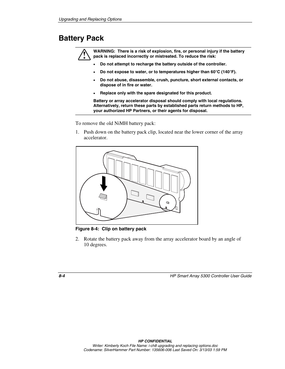 Battery pack, Battery pack -4 | HP Integrity rx4640 Server User Manual | Page 52 / 107