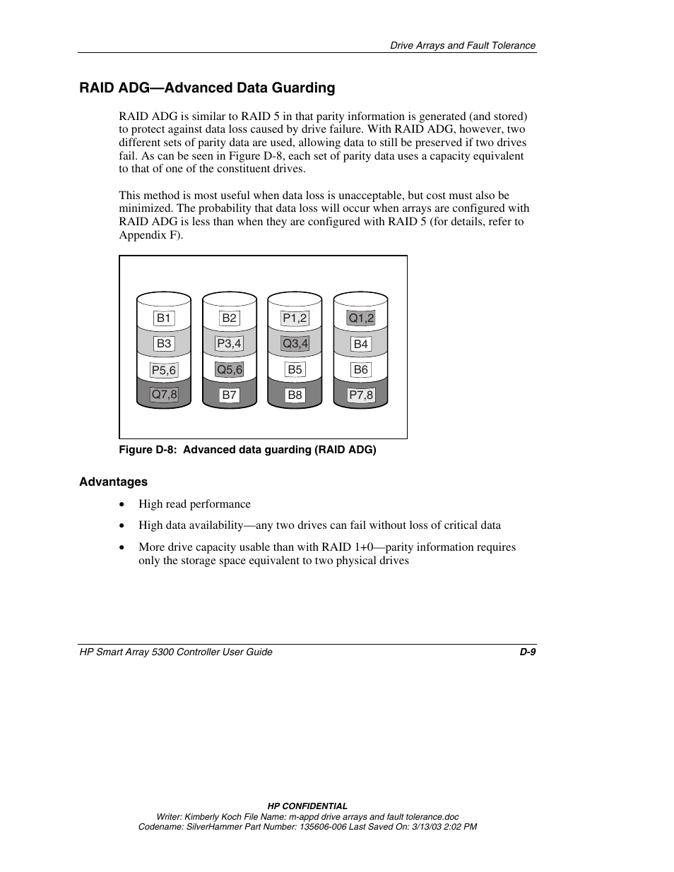 Raid adg—advanced data guarding, Advantages | HP Integrity rx4640 Server User Manual | Page 83 / 107