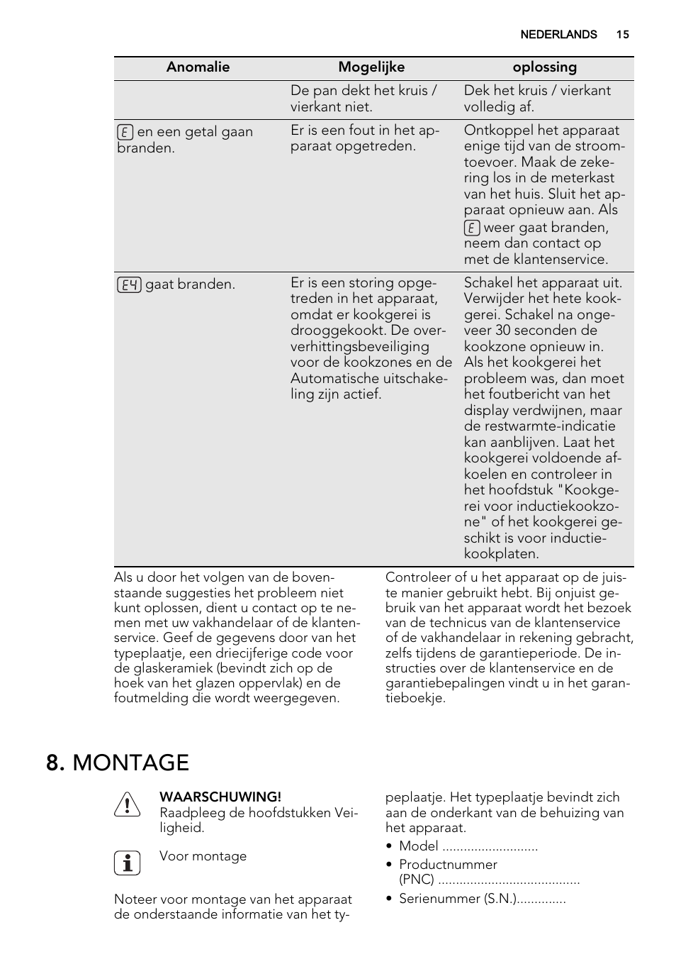 Montage | AEG HE634400XB User Manual | Page 15 / 68