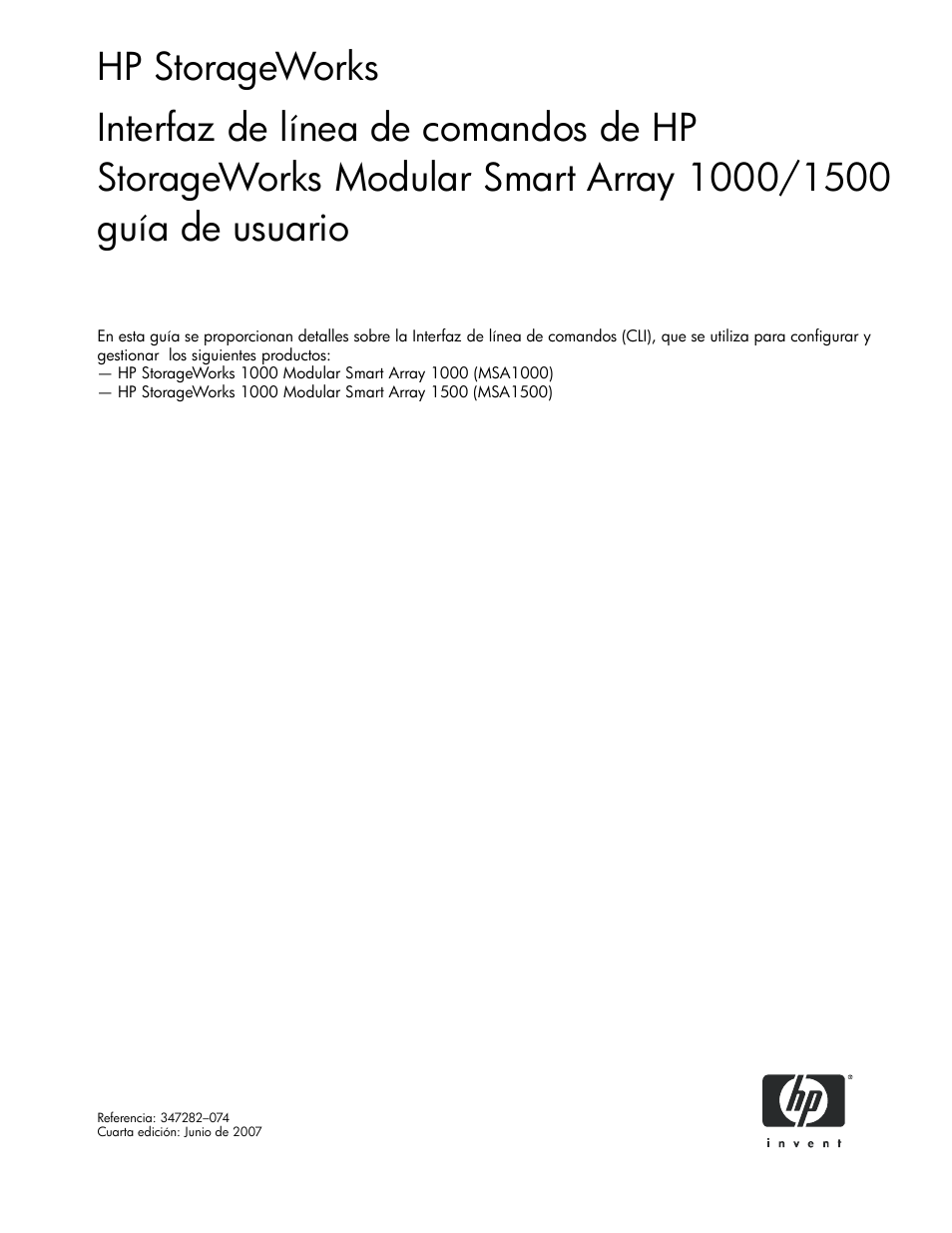 HP StorageWorks 1500cs Modular Smart Array User Manual | 48 pages