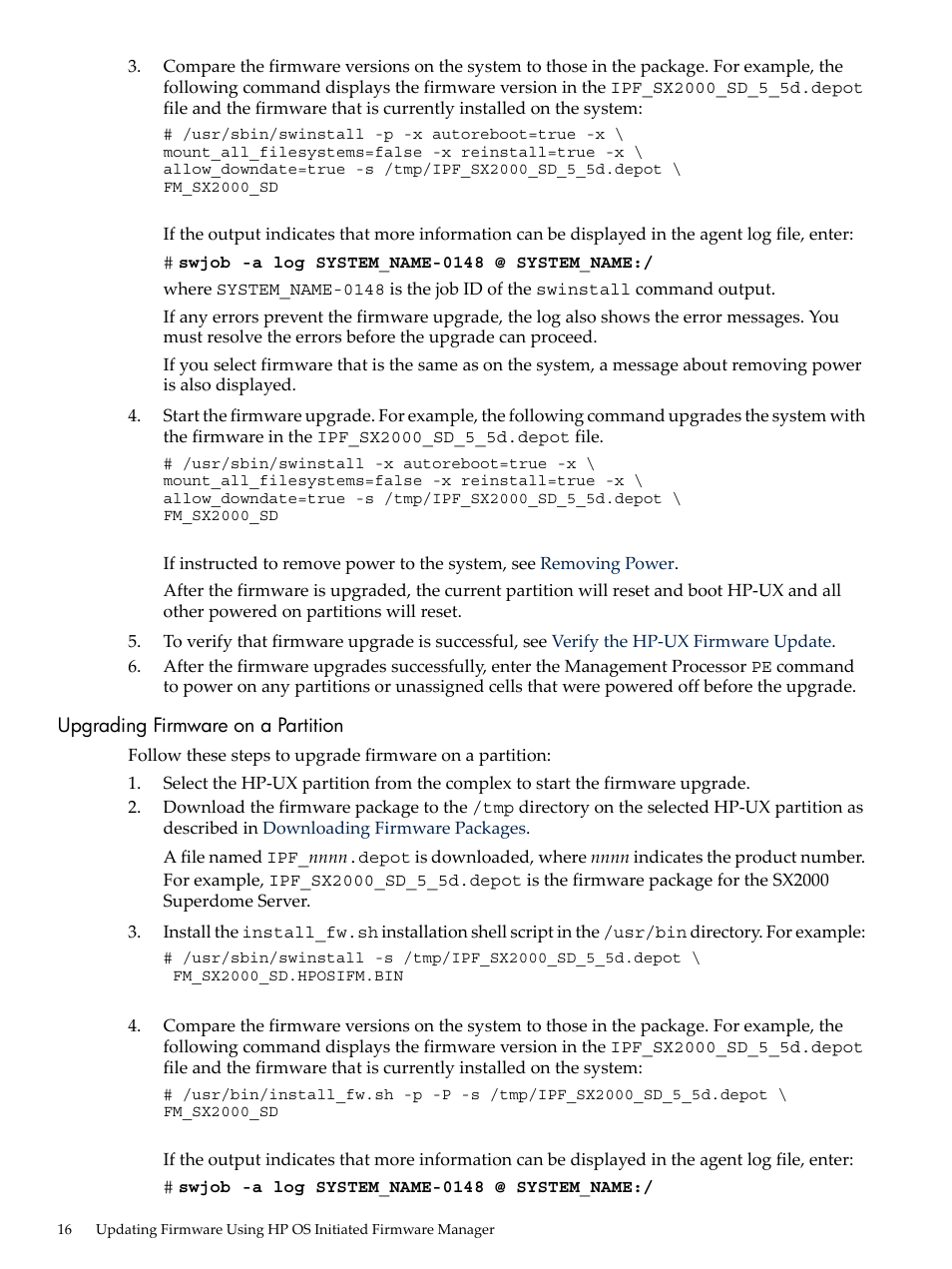 Upgrading firmware on a partition | HP Integrity rx4640 Server User Manual | Page 16 / 36